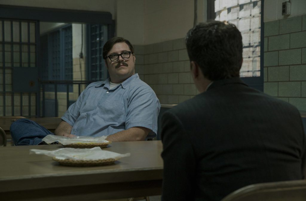 Cameron Britton mint Ed Kemper a Mindhunter sorozatban 