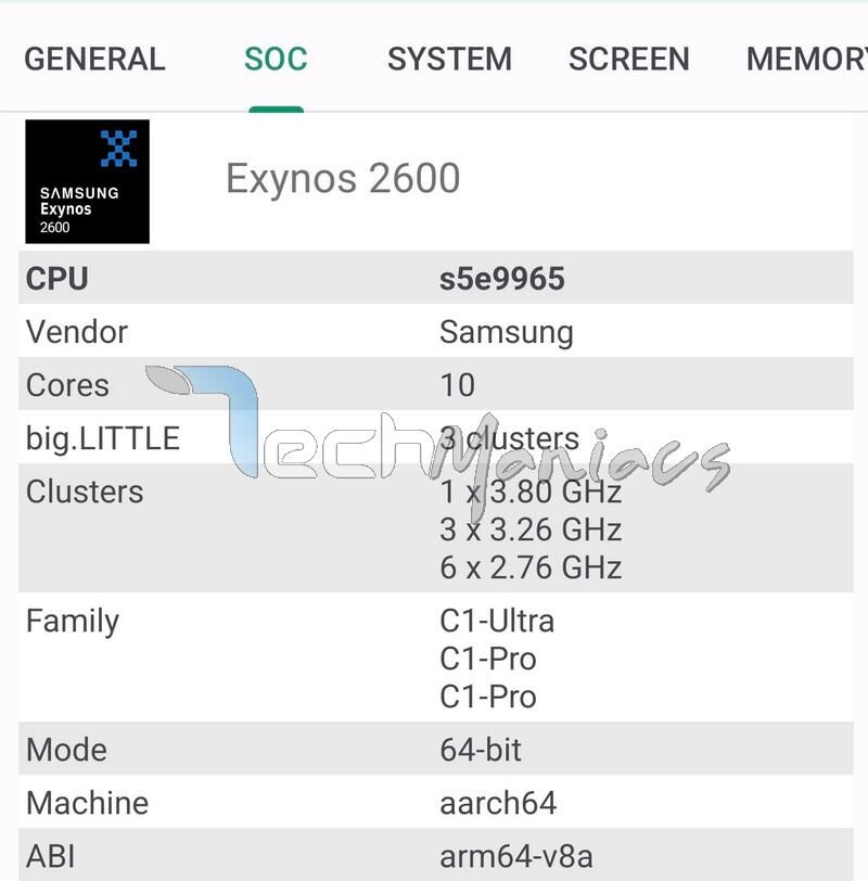 A Samsung Galaxy S26 / S26+ Exynos 2600-zal szerelt v&aacute;ltozata - forr&aacute;s: TechManiacs
