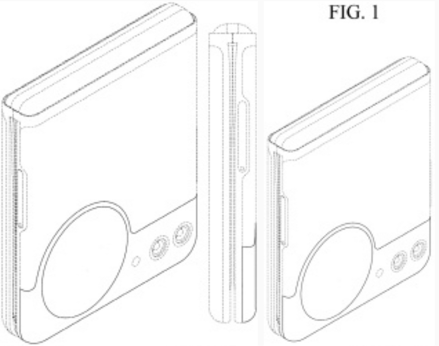Az &uacute;j Samsung hajtogathat&oacute; telefon diz&aacute;jn rajza - forr&aacute;s: WIPO / Samsung
