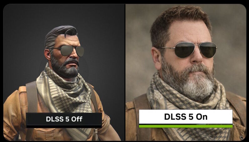 Egy terrorista a CS2-ből DLSS 5 előtt és után