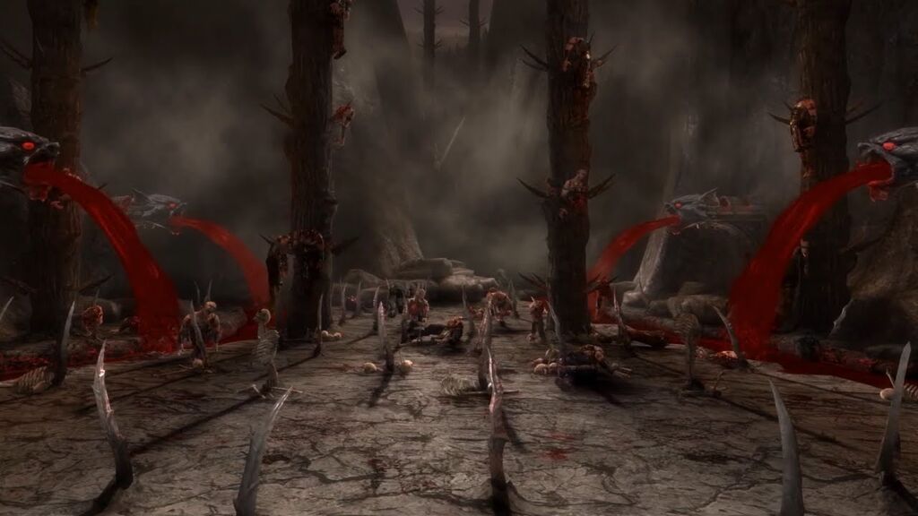 A Mortal Kombat 9 videójáték egyik arénája: The Pit Bottom