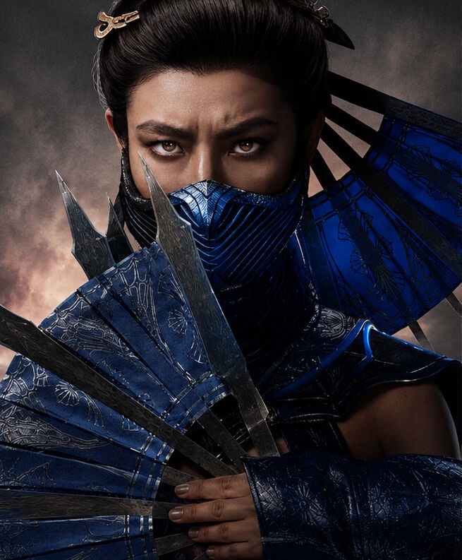 Kitana (Adeline Rudolph alakításában) a Mortal Kombat 2 filmben