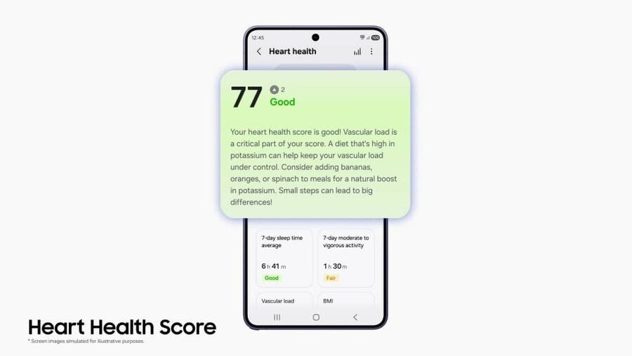 Samsung Health Heart Health Score men&uuml;je - forr&aacute;s: Samsung