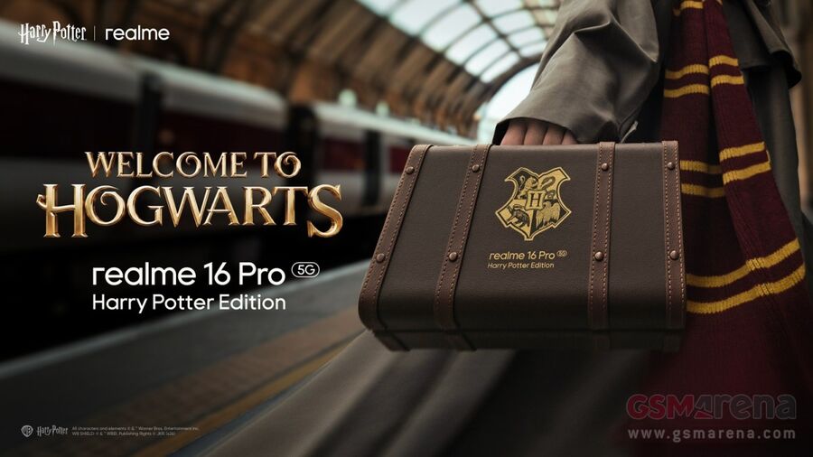 A Realme 16 Pro Harry Potter Edition - forr&aacute;s: GSMArena, Warner Bros.