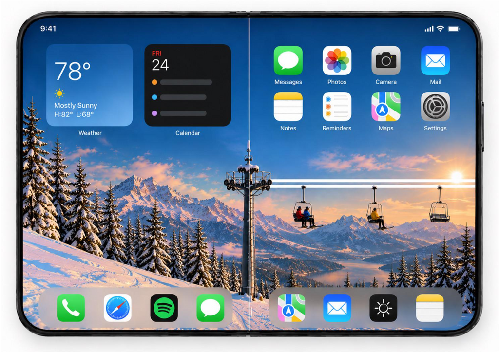 Vicces iPhone Duo háttérkép, amivel elfedhető a kijelzőhiba - forrás: Reddit